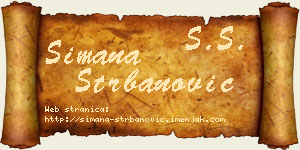 Simana Štrbanović vizit kartica